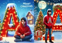 Christmas 3D Name Art AI Image