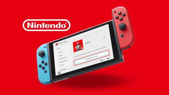 Nintendo Switch console with user profile setup screen