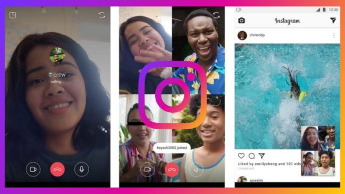Person using Instagram video call on smartphone with filters enabled
