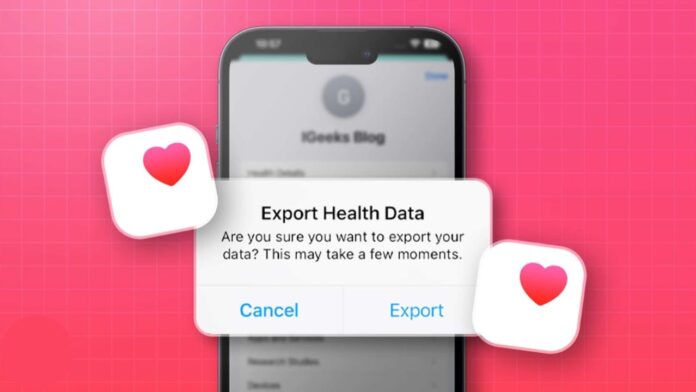 export health data from iPhone